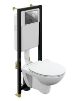 Комплект Cersanit PARVA CO DPL EO + BLACK + LEON пластик хром глянцевый 64229