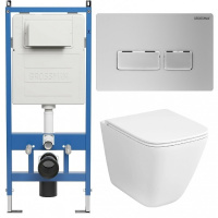 Комплект унитаза с инсталляцией Grossman Pragma 97.4479SQC.03.110 с клавишей смыва