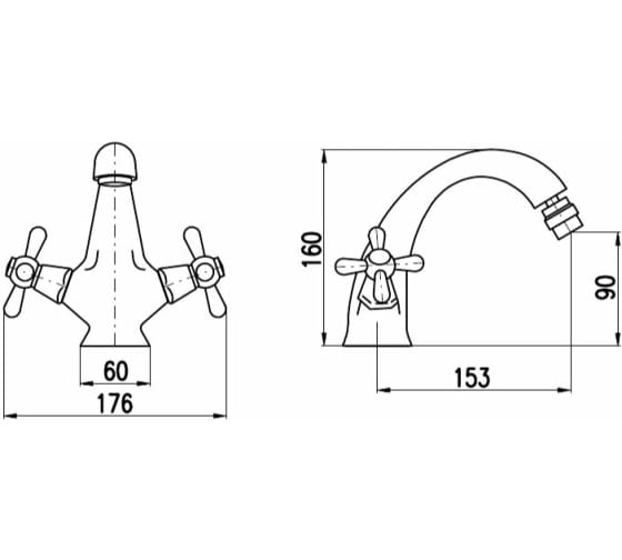 Смеситель для биде Rav Slezak Morava Retro MK343.5KZ