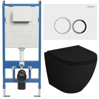 Комплект унитаза с инсталляцией Grossman Galaxy 97.4455BMSQ.01.000 с клавишей смыва