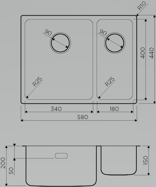 Мойка для кухни Omoikiri Tadzava 58-2-U/IF-IN-L 4993774