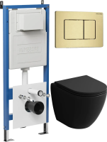 Комплект унитаза с инсталляцией Grossman Classic 97.4455BMSQ.04.32M с клавишей смыва