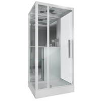 Душевая кабина (90х100) Grossman  GR166 распашная, белый, прозрачный