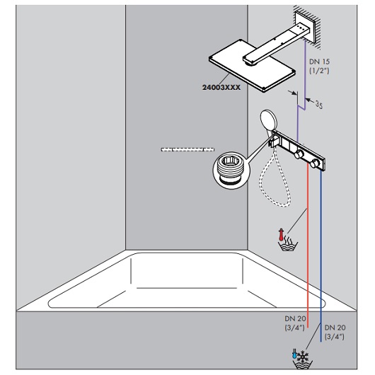 Термостат для душа на 2 потребителя Hansgrohe RainSelect 15355600 черный
