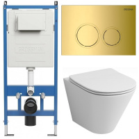 Комплект унитаза с инсталляцией Grossman Galaxy 97.4477S.01.300 с клавишей смыва