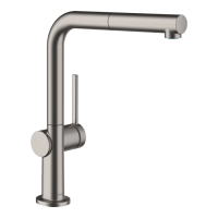 Смеситель для кухни с выдвижным изливом sBox Hansgrohe Talis M54 1jet 72809340 шлифованный черный хром