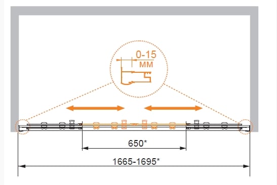 Дверь в нишу Cezares PRATICO-BF-2-160-C-Cr