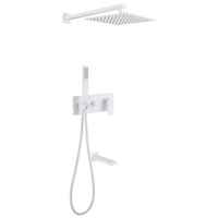 Душевой комплект ABBER Daheim AF8217W скрытого монтажа с изливом, белая матовая