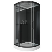 Душевая кабина (100х100) Grossman  GR260 раздвижная, черный, прозрачный