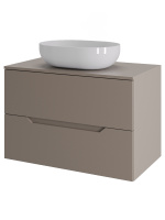 Тумба с раковиной подвесная 70 см, Orange Line Li-70TuLMDF+B05-480W латте/белый