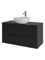 Тумба с раковиной подвесная 100 см, Orange Line Li-100TubMDF+B07-420W черный/белый