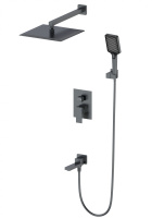 Душевая система встраиваемая WONZON & WOGHAND CUBE, темный графит WW-88939016-BGM Душевая система встраиваемая WONZON & WOGHAND CUBE, темный графит WW-88939016-BGM