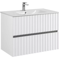 База под раковину Art&Max Еlegant AM-ELEGANT-800-2C-SO-BL-LED-P Белый глянец