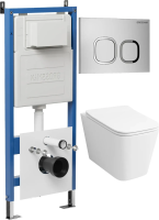 Комплект унитаза с инсталляцией Grossman Cosmo 97.4479SQ.02.110 с клавишей смыва