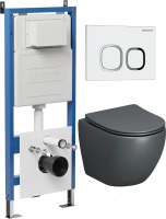 Комплект унитаза с инсталляцией Grossman Cosmo 97.4455GMS.02.000 с клавишей смыва