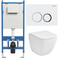 Комплект унитаза с инсталляцией Grossman Galaxy 97.4497SQC.01.000 с клавишей смыва