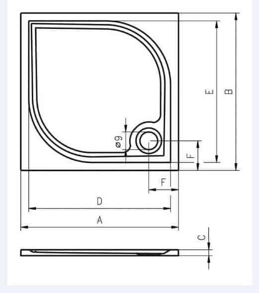 Душевой поддон RIHO KOLPING 80x80x3 D004004005