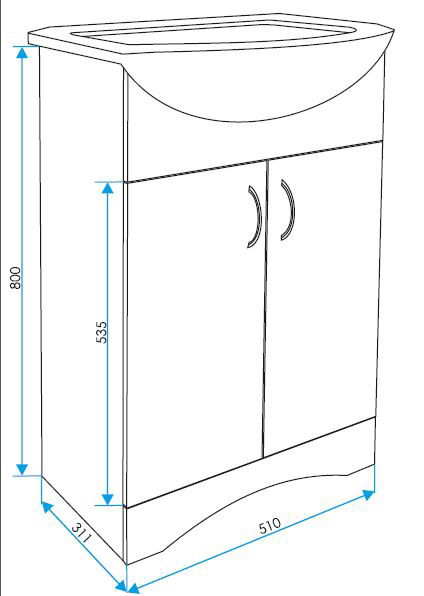 Тумба под раковину 1Marka  Уют 50Н У22938