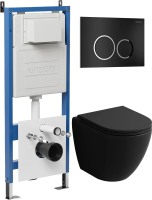 Комплект унитаза с инсталляцией Grossman Galaxy 97.4455BMSQ.01.210 с клавишей смыва