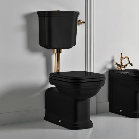 Чаша напольного унитаза Kerasan Waldorf 411631 без сиденья, черный матовый