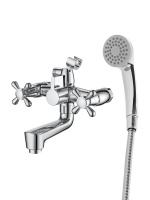 Смеситель для ванны двухвентильный полимерный c душевым набором OneLife P03-231cr хром