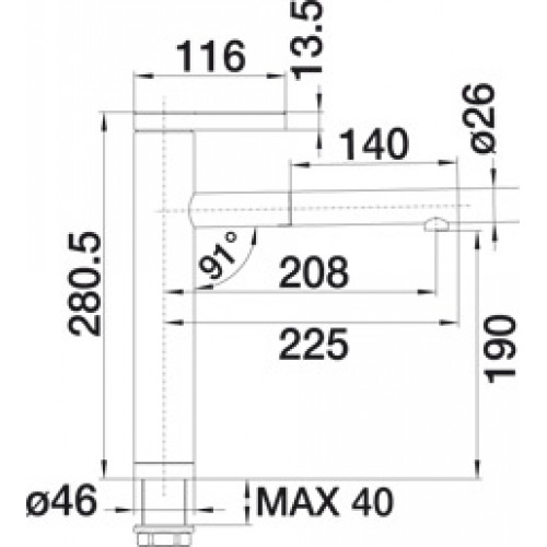 Смеситель для кухни Blanco LINEE-S (нержавеющая сталь) 517593
