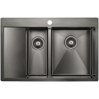 Кухонная мойка Paulmark Union PM537851-GMR вороненая сталь правая