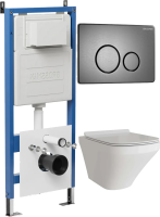 Комплект унитаза с инсталляцией Grossman Style 97.4440S.05.42M с клавишей смыва