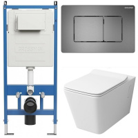 Комплект унитаза с инсталляцией Grossman Galaxy 97.4414S.04.42M с клавишей смыва