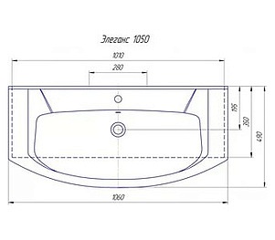 Тумба под раковину Misty Лаванда 105  Э-Лав01105-0112Я