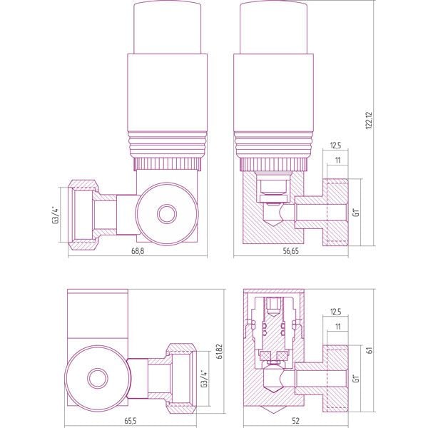 Автоматический терморегулятор 3D (левый) Сунержа 00-1312-0000