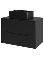 Тумба с раковиной подвесная 70 см, Orange Line Li-70TubMDF+B02-460MB черный