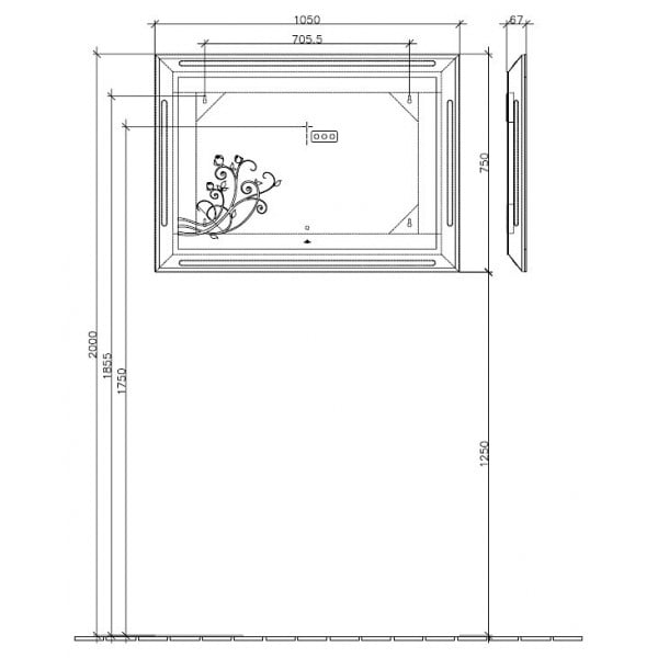 Зеркало 105 см с подсветкой Villeroy&Boch La Belle A337A500