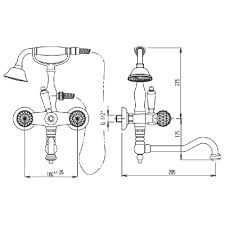 Смеситель для ванны Cezares Atlantis ATLANTIS-PBV2-03/24-Sw/M