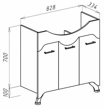 Тумба под раковину Bellezza Дрея 85 4631314000019