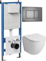 Комплект унитаза с инсталляцией Grossman Classic 97.4455SQ.04.42M с клавишей смыва