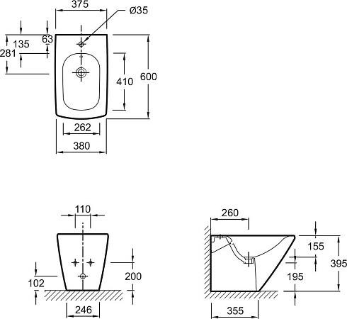 Биде напольное Jacob Delafon Escale E1293-00