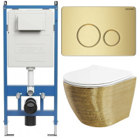 Комплект унитаза с инсталляцией Grossman Style 97.4455GWS.05.32M с клавишей смыва