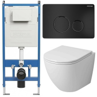 Комплект унитаза с инсталляцией Grossman Style 97.4411SQ.05.21M с клавишей смыва