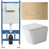 Комплект унитаза с инсталляцией Grossman Pragma 97.4479SQ.03.310 с клавишей смыва