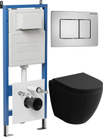 Комплект унитаза с инсталляцией Grossman Classic 97.4455BMSQ.04.12M с клавишей смыва