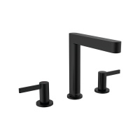 Смеситель для раковины на 3 отверстия с донным клапаном Push-Open Hansgrohe Finoris 76034670 черный матовый