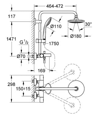 Душевая система с термостатом для ванны Grohe Euphoria 27475 000 (27475000) Душевая система с термостатом для ванны Grohe Euphoria 27475 000 (27475000)