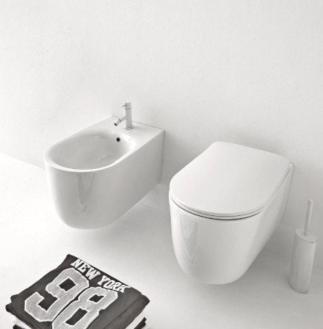 Унитаз подвесной безободковый Tornado Kerasan Nolita 531501 белый глянец, без сиденья