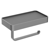 Держатель для туалетной бумаги с полкой WONZON & WOGHAND GRAFFITY, темный графит WW-9366-BGM