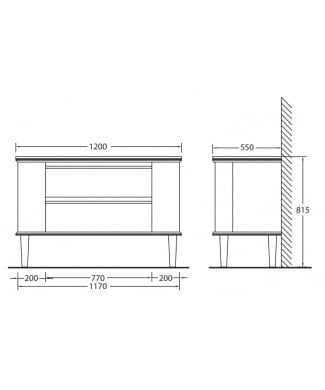 Тумба под раковину BelBagno Radice BB1200DRC/BL