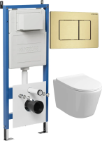 Комплект унитаза с инсталляцией Grossman Classic 97.4477SQ.04.32M с клавишей смыва