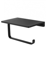 Держатель для туалетной бумаги с полкой WONZON & WOGHAND ECLIPSE, черный WW-9126-BL