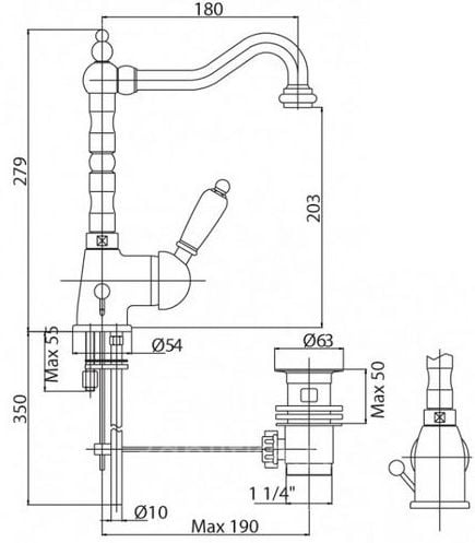 Смеситель для кухни Cezares Elite ELITE-LLM2-03/24-M