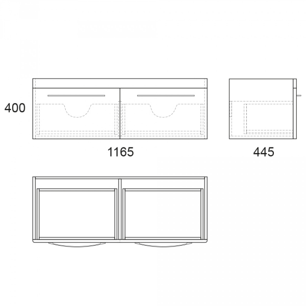 Тумба под раковину Owl 1975 Skansen, 120 см, 2 ящика OW050300